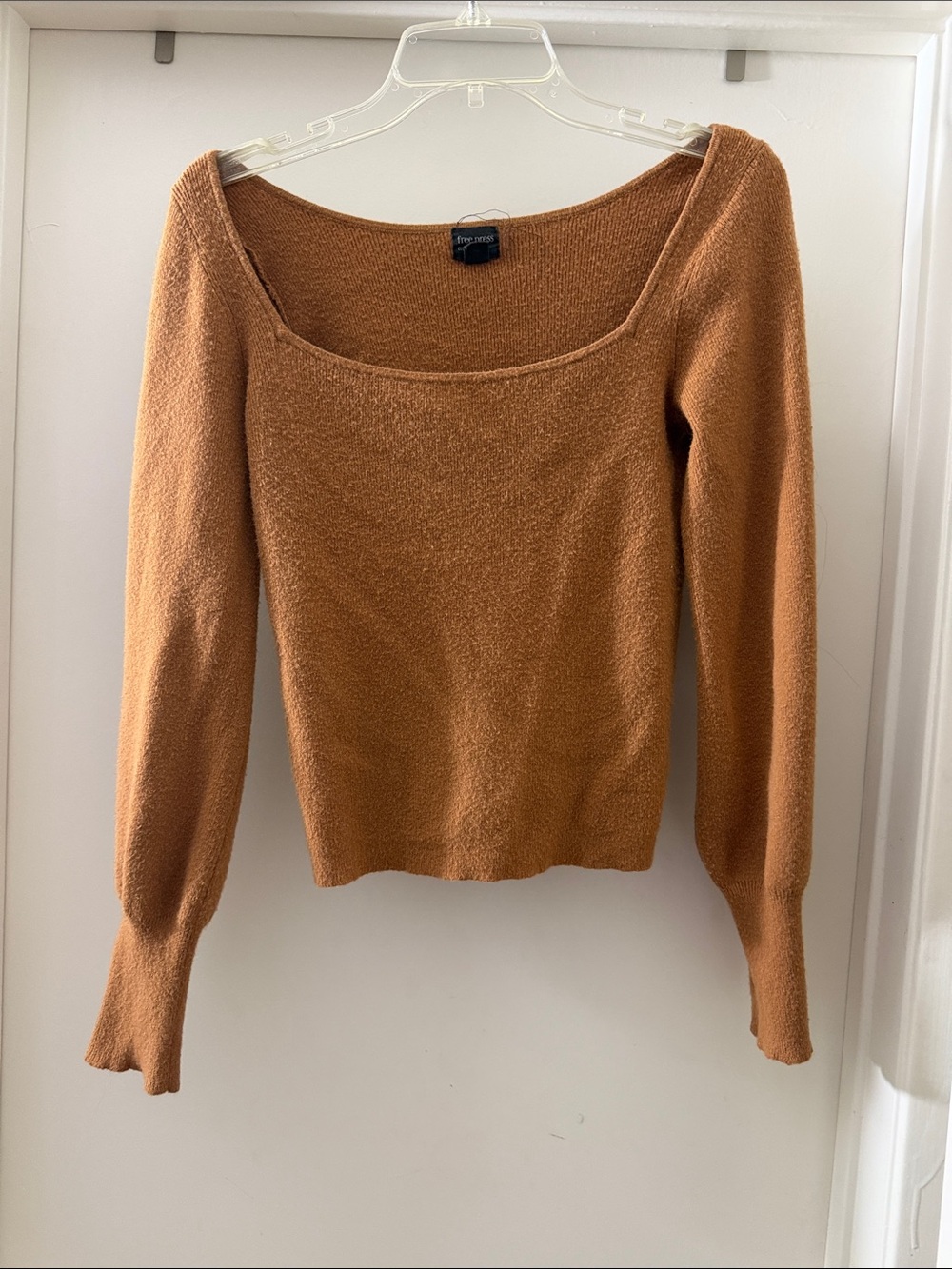 free press Square Neck Sweater in Camel Brown